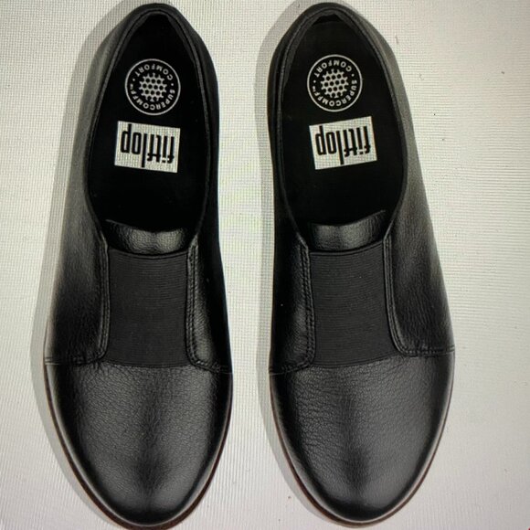 Fit Flop Black Leather Derby Loafer  size 9 - Picture 1 of 4